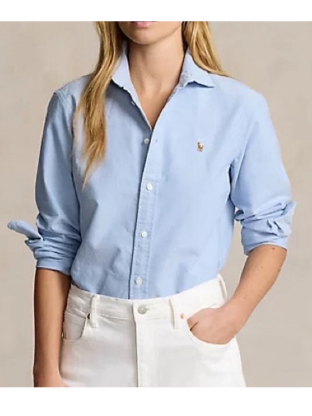 Ralph Lauren Blue Slim Fit Oxford Shirt - Picture 12 of 12